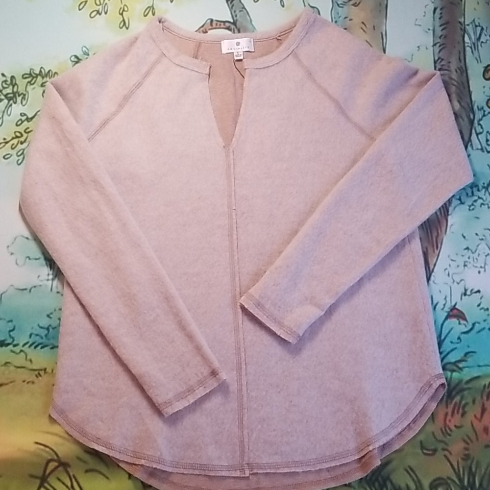 Socialite Slpit Neck Ragland Top